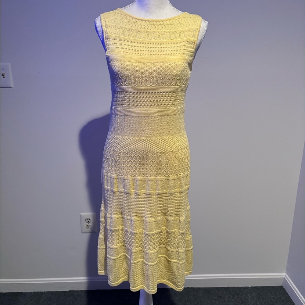 Ralph Lauren yellow knit/crochet dress